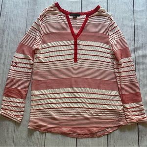 Sanctuary Julianna Red Striped Textured Top Size Small